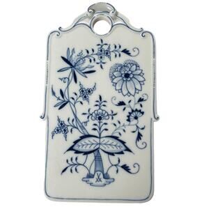 Meissen Blue Onion Butter Board -Painted Porcelain Antique Double Crossed Sword